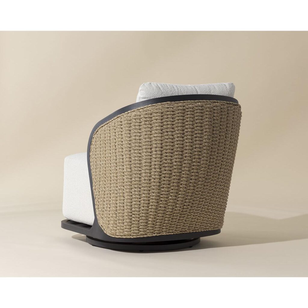 Bora Swivel Lounge Chair - Louis Cream - Image 4