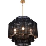 Alyssa Chandelier - Black Jute 111705 111705 ALYSSA CHANDELIER BLACK JUTE 1