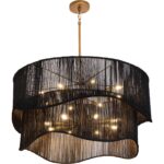 Rhine Chandelier - Black Jute 111707 111707 RHINE CHANDELIER BLACK JUTE 1