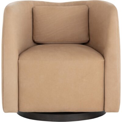 Emilie Swivel Lounge Chair - Nubuck Tan Leather 111763 111763 2