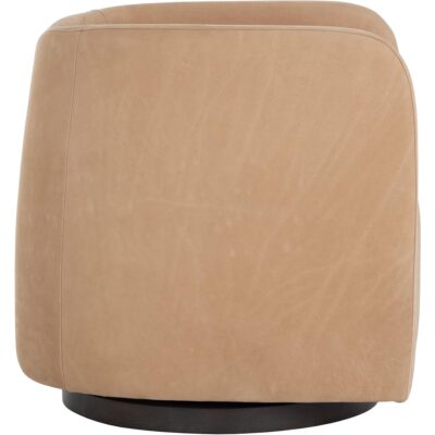 Emilie Swivel Lounge Chair - Nubuck Tan Leather 111763 111763 3