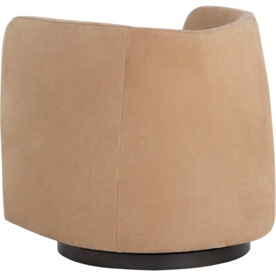 Emilie Swivel Lounge Chair - Nubuck Tan Leather 111763 111763 4