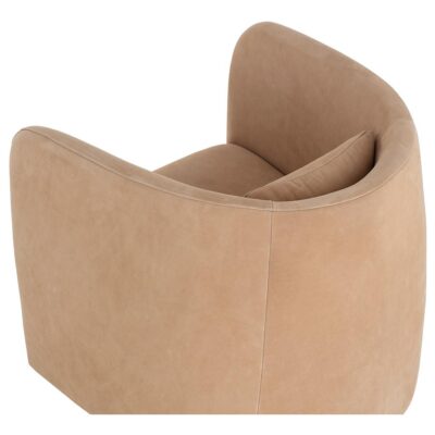 Emilie Swivel Lounge Chair - Nubuck Tan Leather 111763 111763 5