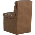 Norm Wheeled Dining Chair - Copley Cognac 111764 111764 NORM WHEELED DINING CHAIR COPLEY COGNAC 23