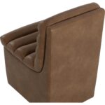 Norm Wheeled Dining Chair - Copley Cognac 111764 111764 NORM WHEELED DINING CHAIR COPLEY COGNAC 26