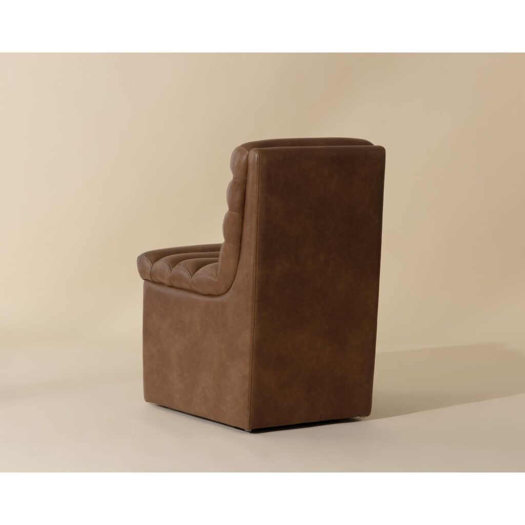 Norm Wheeled Dining Chair - Copley Cognac - Image 4