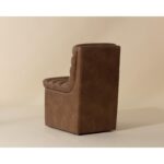 Norm Wheeled Dining Chair - Copley Cognac 111764 111764 NORM WHEELED DINING CHAIR COPLEY COGNAC 3