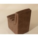 Norm Wheeled Dining Chair - Copley Cognac 111764 111764 NORM WHEELED DINING CHAIR COPLEY COGNAC 6
