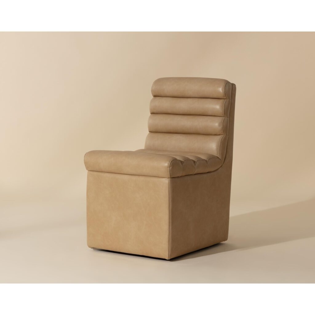 Norm Wheeled Dining Chair - Copley Latte