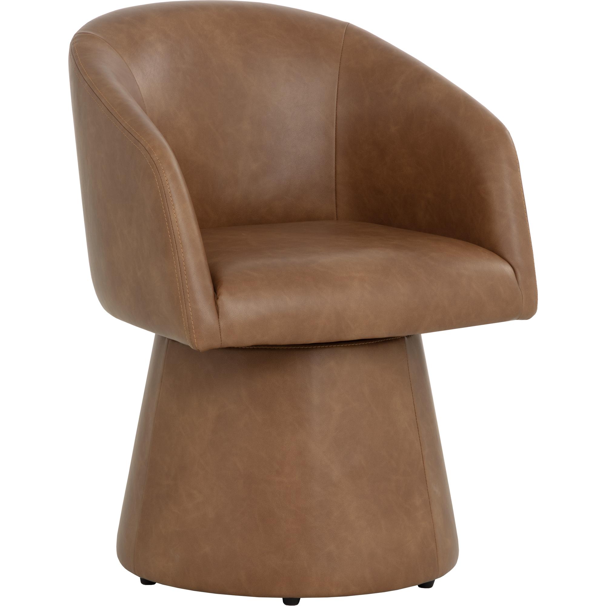 Etta Swivel Dining Armchair - Copley Cognac 1 Etta Swivel Dining Armchair - Copley Cognac