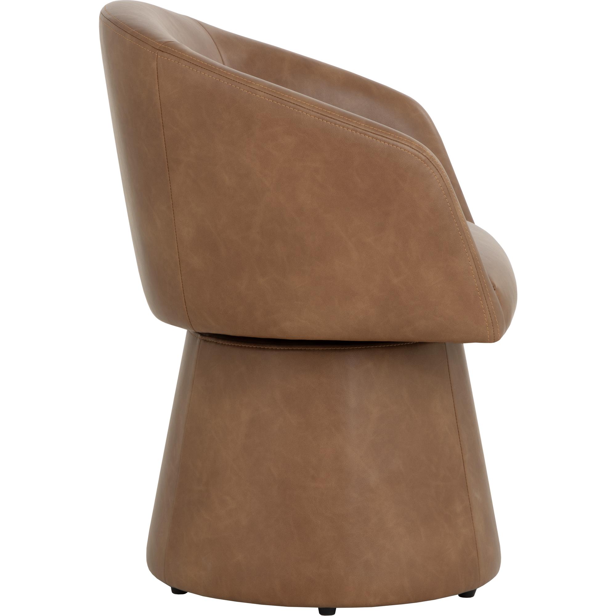 Etta Swivel Dining Armchair - Copley Cognac 3 Etta Swivel Dining Armchair - Copley Cognac - Image 3