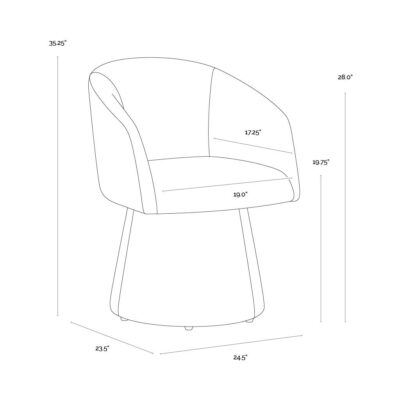 Etta Swivel Dining Armchair - Copley Cognac 11 Etta Swivel Dining Armchair - Copley Cognac 111766V 111766V 6