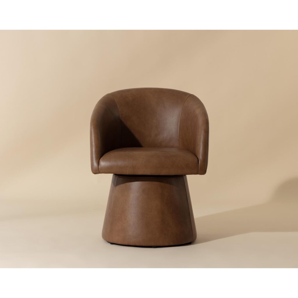Etta Swivel Dining Armchair - Copley Cognac - Image 2
