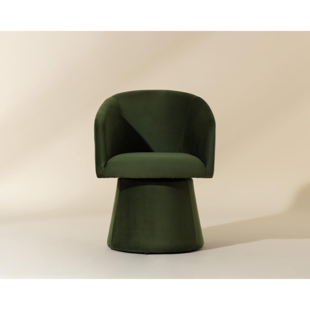 Etta Swivel Dining Armchair - Moss Green - Image 2