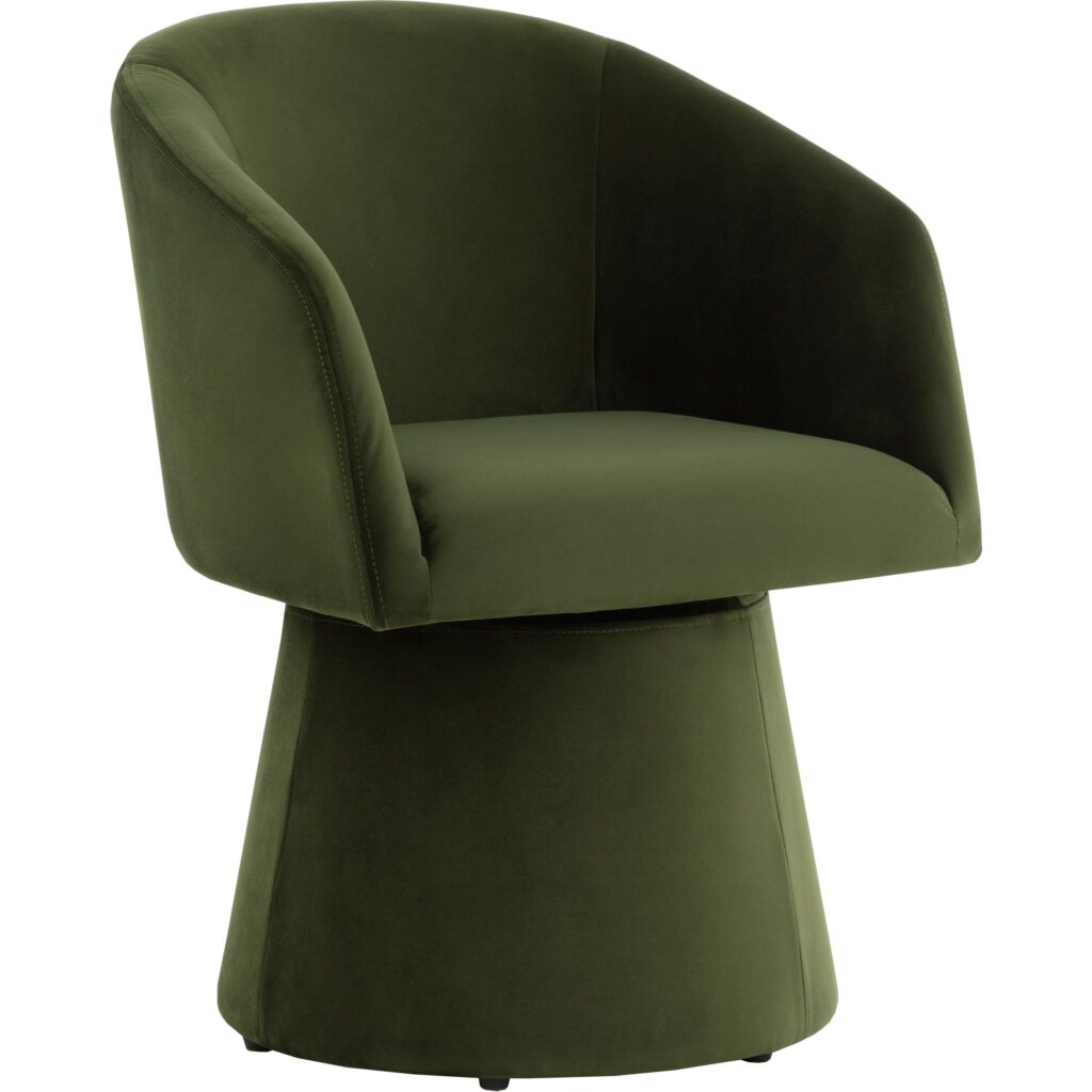 Etta Swivel Dining Armchair - Moss Green - Image 4