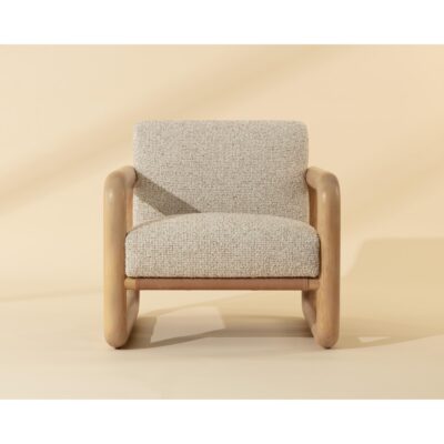 Nubo Lounge Chair - Noah Ecru / Nubuck Tan Leather 111787 111787 NUBO LOUNGE CHAIR NOAH ECRU NUBUCK TAN LEATHER 1