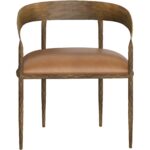 Zanatta Dining Armchair - Tan Leather 111797 111797 ZANATTA DINING ARMCHAIR TAN LEATHER 1