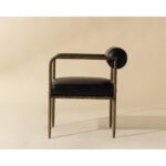 Ajani Dining Armchair - Charcoal Black Leather 111805 111805 AJANI DINING ARMCHAIR CHARCOAL BLACK LEATHER 2