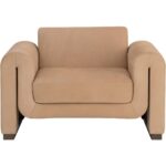 Romer Armchair - Distressed Brown - Nubuck Tan Leather 111815 111815 ROMER ARMCHAIR DISTRESSED BROWN NUBUCK TAN LEATHER 1