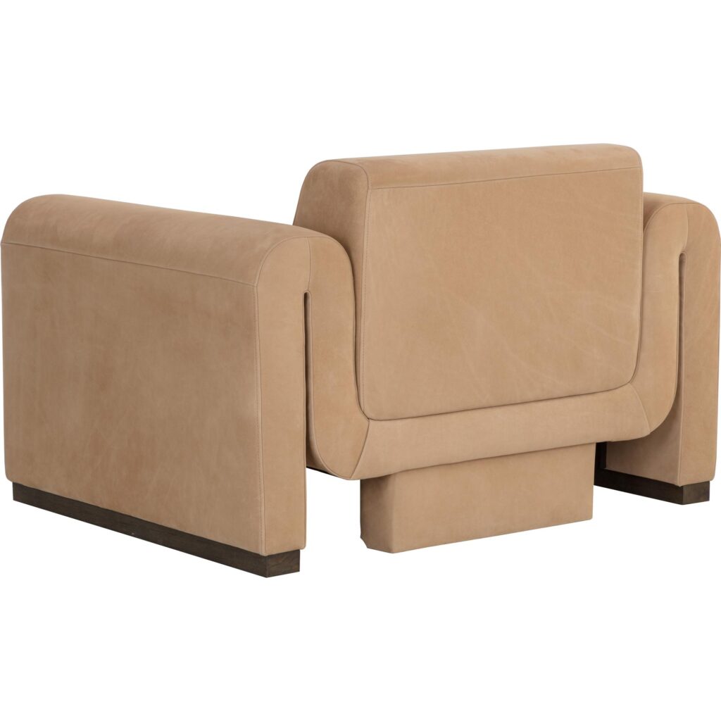 Romer Armchair - Distressed Brown - Nubuck Tan Leather - Image 4