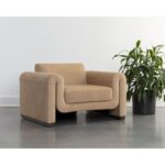 Romer Armchair - Distressed Brown - Nubuck Tan Leather 111815 111815 ROMER ARMCHAIR DISTRESSED BROWN NUBUCK TAN LEATHER 5