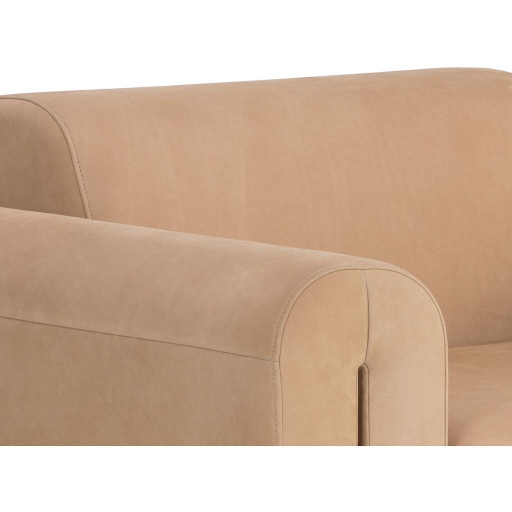 Romer Armchair - Distressed Brown - Nubuck Tan Leather - Image 7