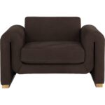 Romer Armchair - Brushed Gold - Nubuck Cocoa Leather 111838 111838 ROMER ARMCHAIR GOLD NUBUCK COCOA LEATHER 1