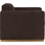 Romer Armchair - Brushed Gold - Nubuck Cocoa Leather 111838 111838 ROMER ARMCHAIR GOLD NUBUCK COCOA LEATHER 2