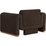 Romer Armchair - Brushed Gold - Nubuck Cocoa Leather 111838 111838 ROMER ARMCHAIR GOLD NUBUCK COCOA LEATHER 3
