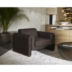 Romer Armchair - Brushed Gold - Nubuck Cocoa Leather 111838 111838 ROMER ARMCHAIR GOLD NUBUCK COCOA LEATHER 5