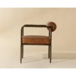 Ajani Dining Armchair - Tan Leather 111844 111844 AJANI DINING ARMCHAIR TAN LEATHER 2