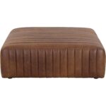Lewin Ottoman - Square - Lucia Tobacco Leather 111848 111848 LEWIN OTTOMAN SQUARE LUCIA TOBACCO LEATHER 1