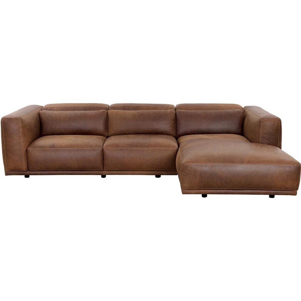 Beau Sofa Chaise - Raf - Lucia Tobacco Leather - Image 8