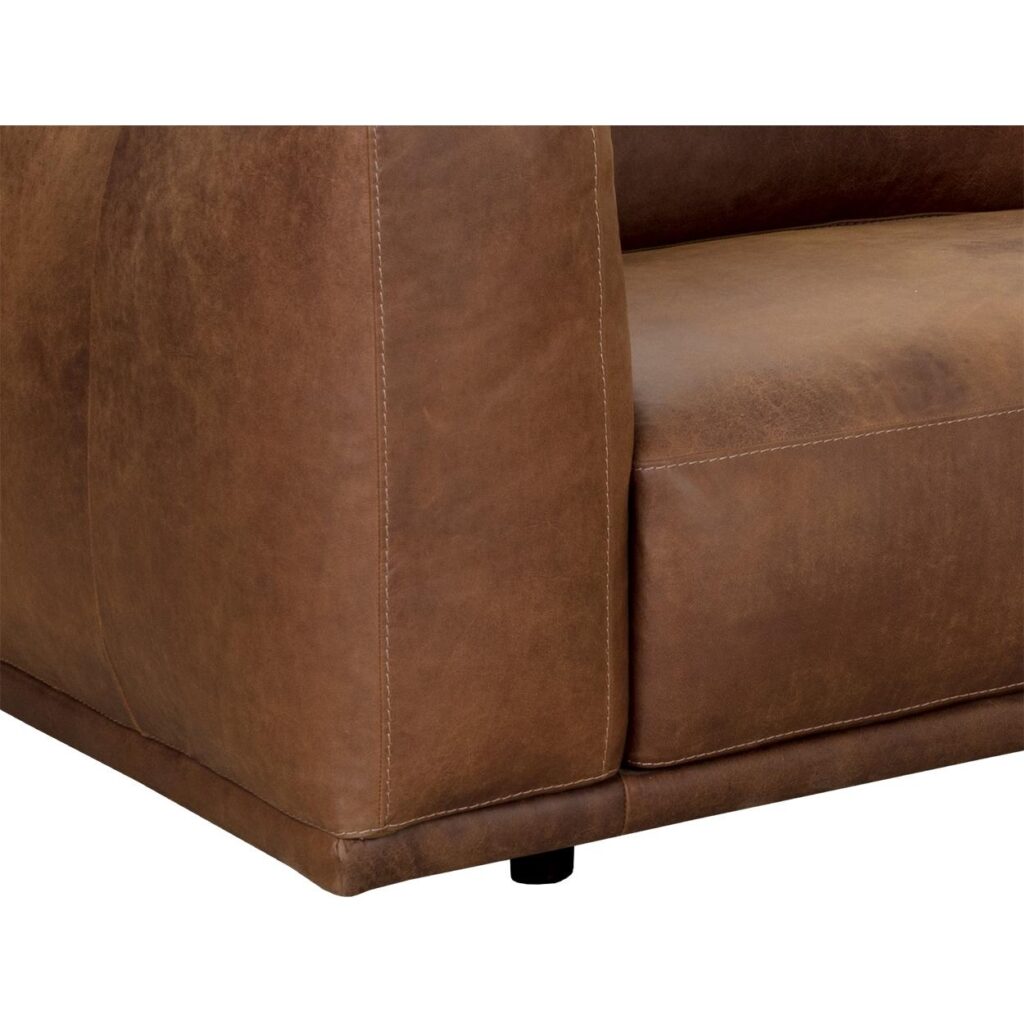 Beau Sofa Chaise - Raf - Lucia Tobacco Leather - Image 11