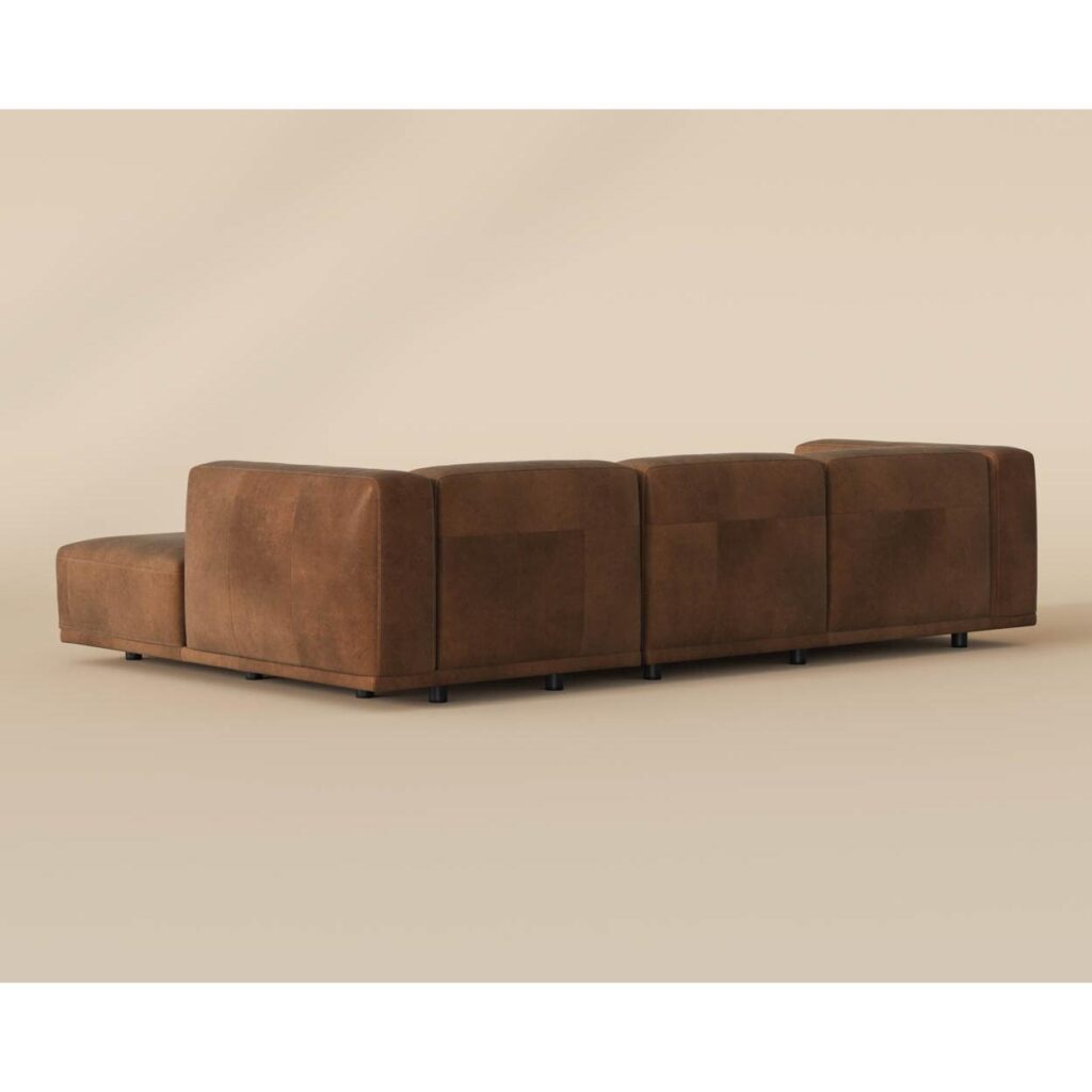 Beau Sofa Chaise - Raf - Lucia Tobacco Leather - Image 3