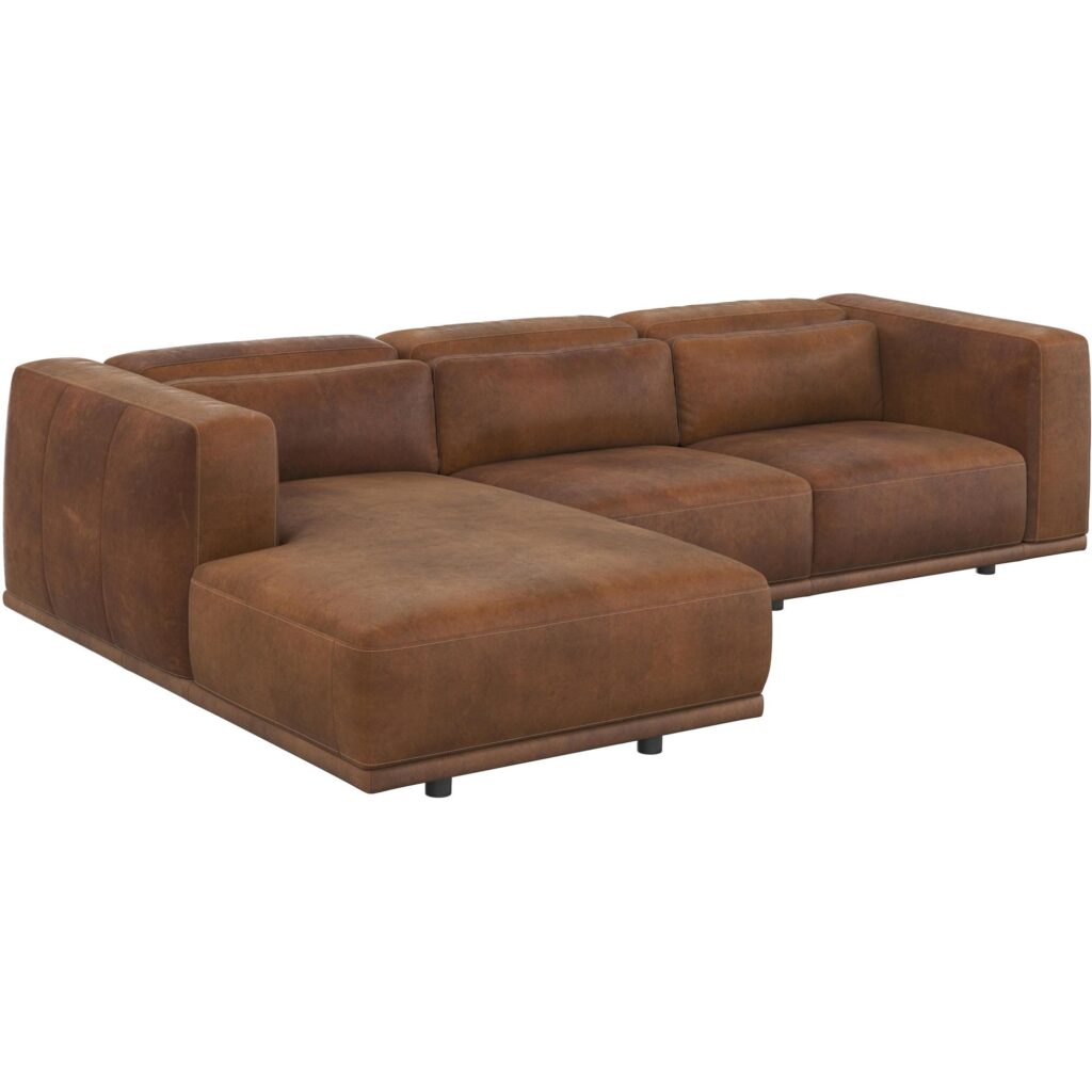 Beau Sofa Chaise - Laf - Lucia Tobacco Leather - Image 5