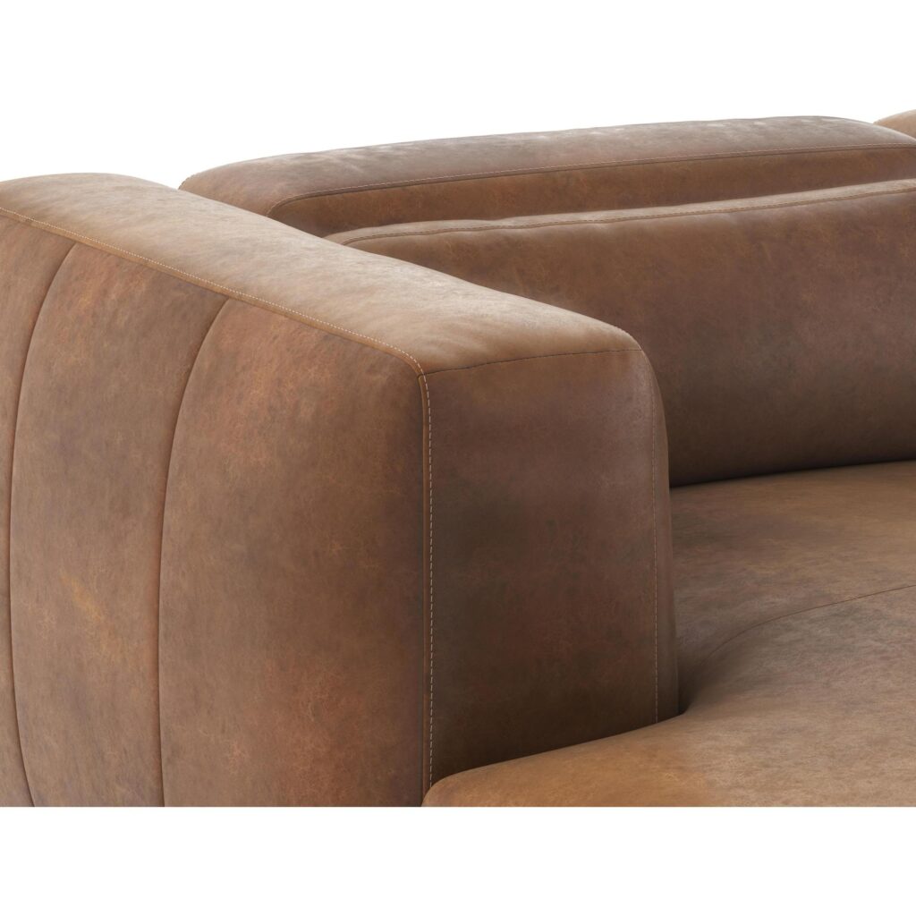 Beau Sofa Chaise - Laf - Lucia Tobacco Leather - Image 9