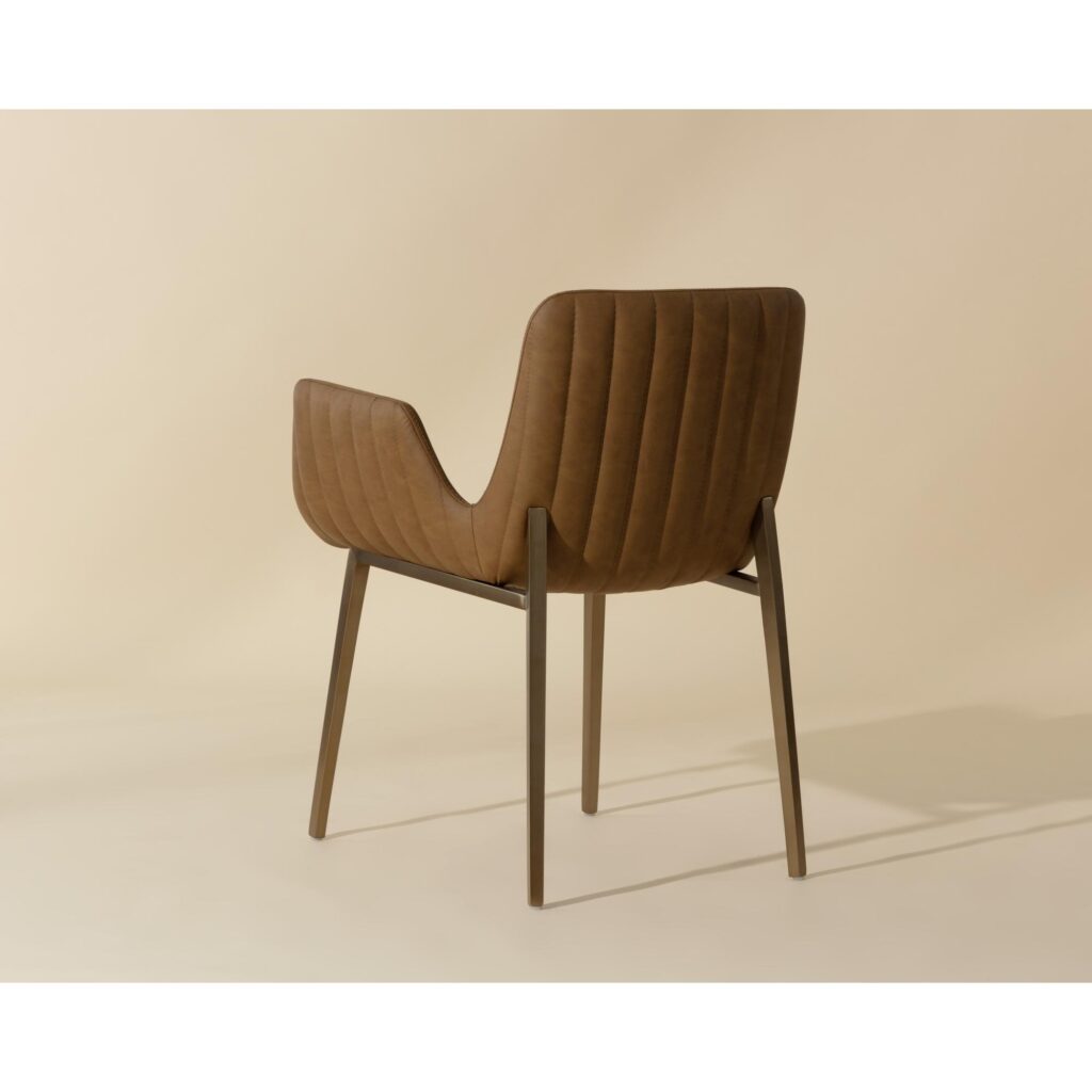 Lucano Dining Armchair - Milliken Cognac - Image 4