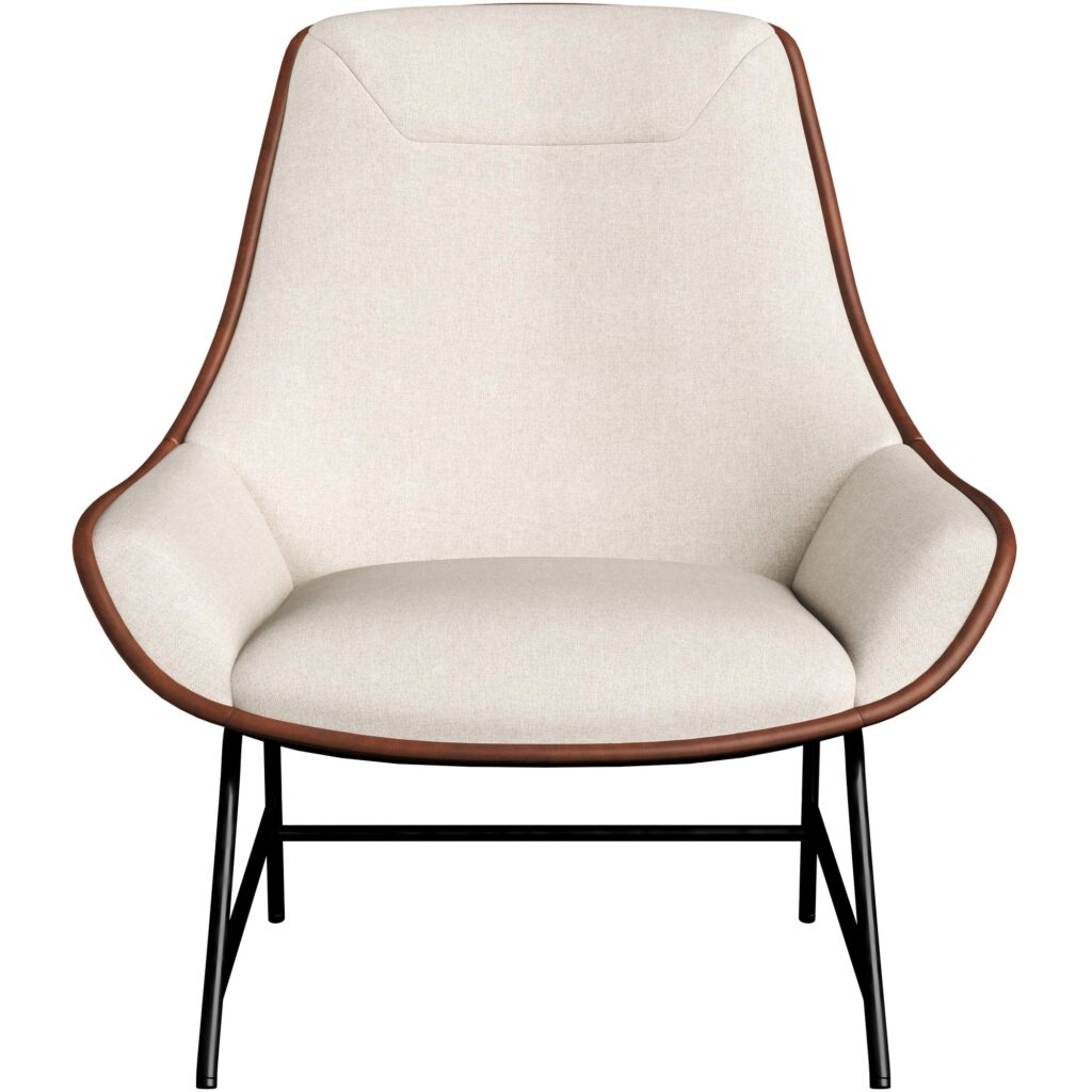 Lucier Lounge Chair - Belfast Oatmeal / Bravo Cognac - Image 2