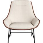 Lucier Lounge Chair - Belfast Oatmeal / Bravo Cognac 111904 111904 LUCIER LOUNGE CHAIR BELFAST OATMEAL BRAVO COGNAC 1