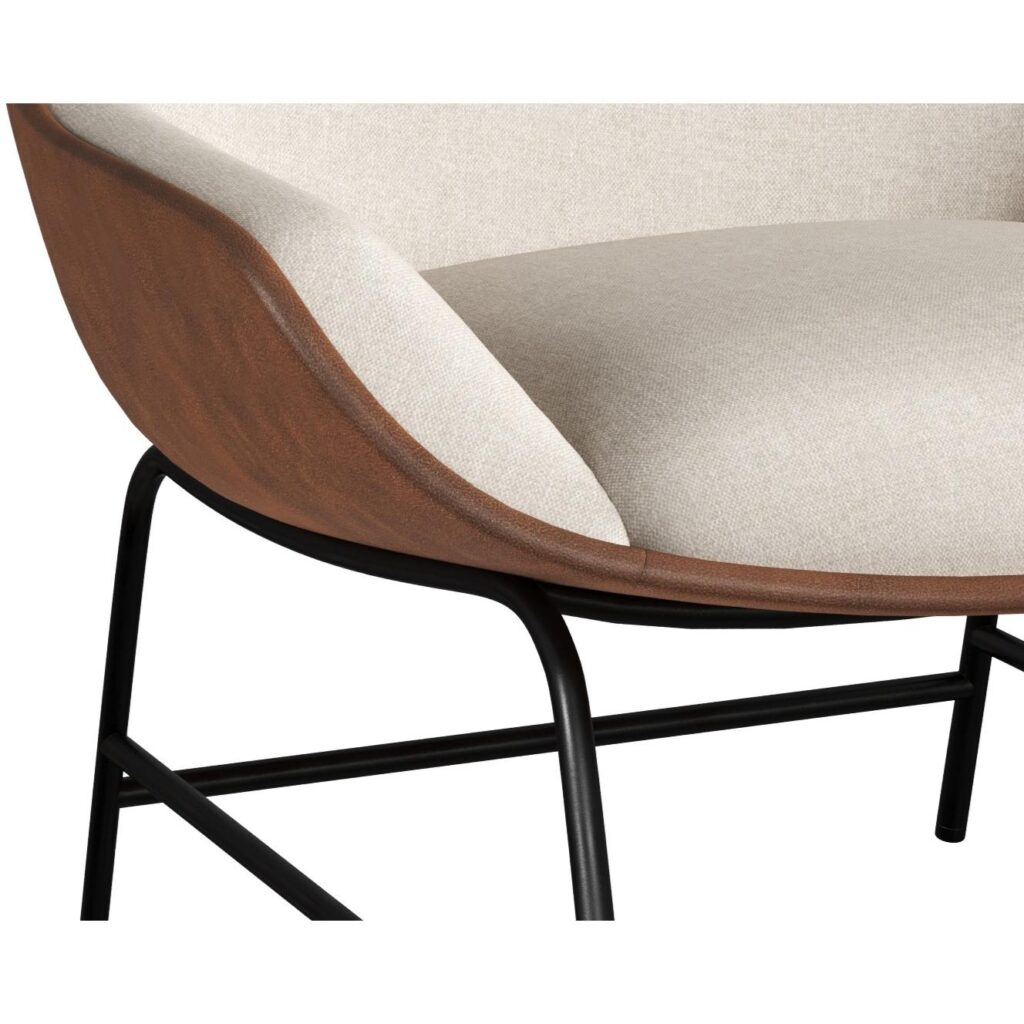 Lucier Lounge Chair - Belfast Oatmeal / Bravo Cognac - Image 6