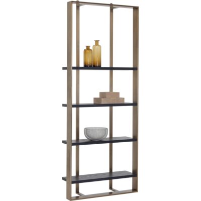 Dalton Bookcase - Antique Brass - Black