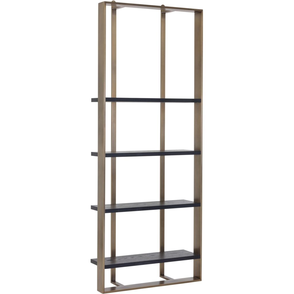 Dalton Bookcase - Antique Brass - Black - Image 2