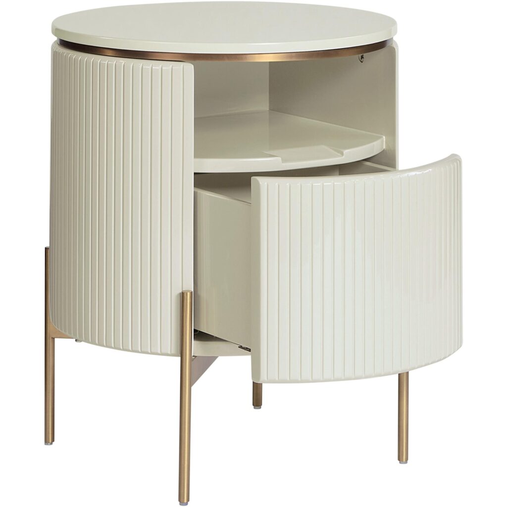 Paloma End Table - High Gloss Cream - Image 3