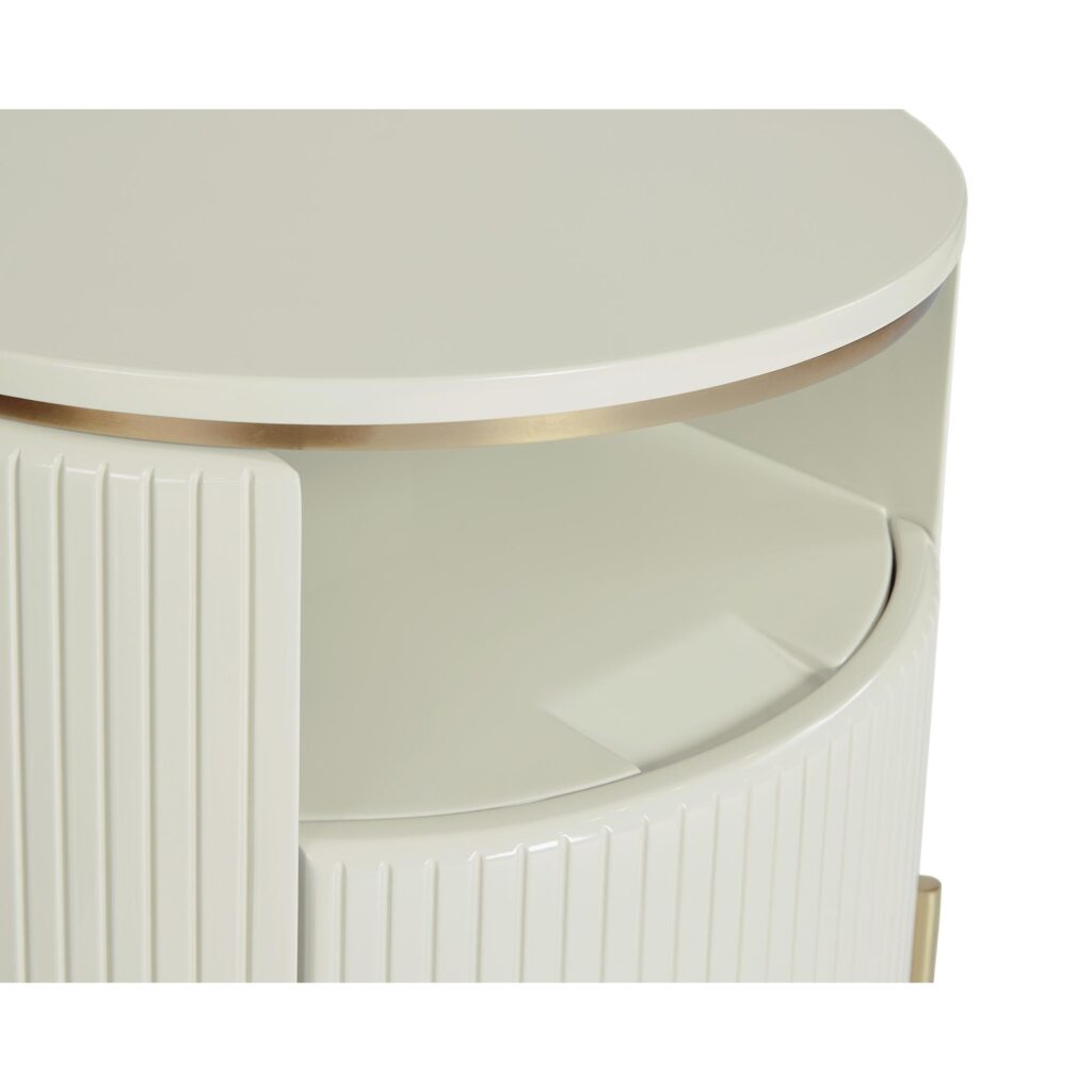 Paloma End Table - High Gloss Cream - Image 5
