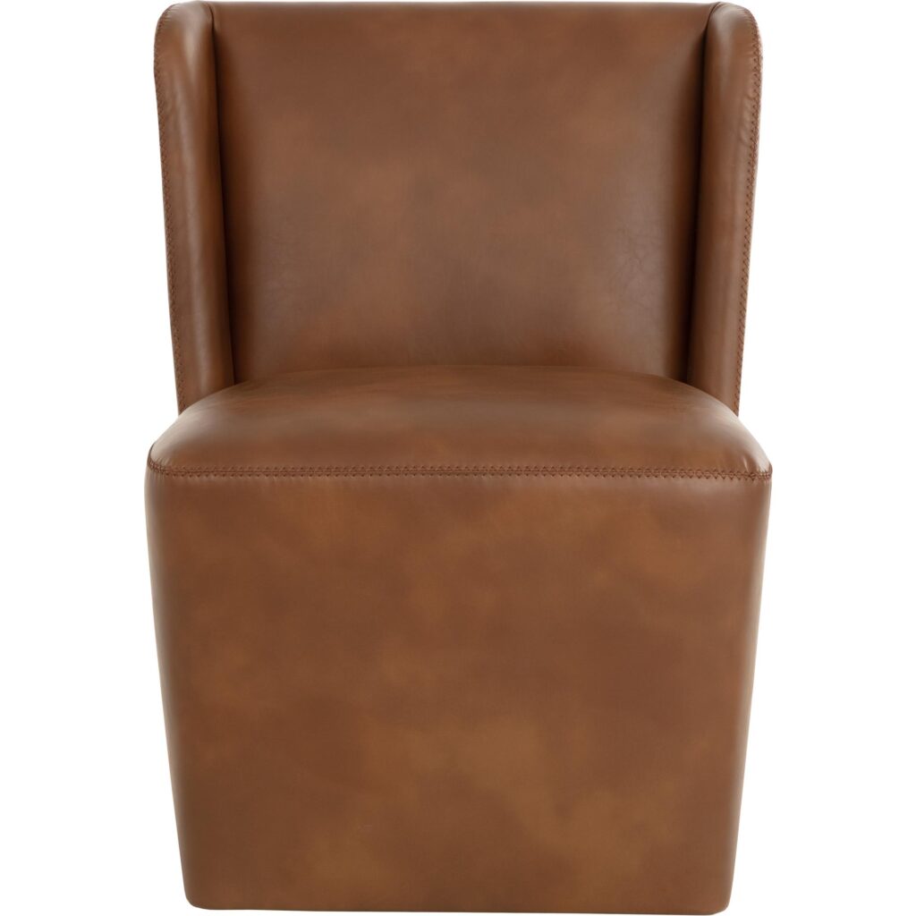 Amita Wheeled Dining Chair - Tobacco Tan - Image 5