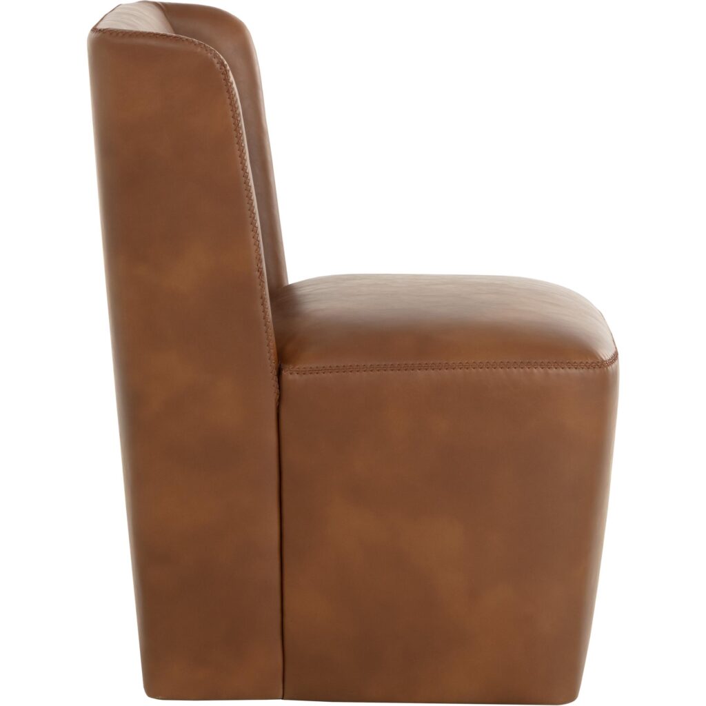 Amita Wheeled Dining Chair - Tobacco Tan - Image 6
