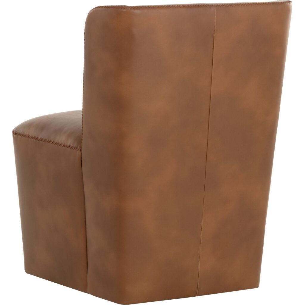 Amita Wheeled Dining Chair - Tobacco Tan - Image 7