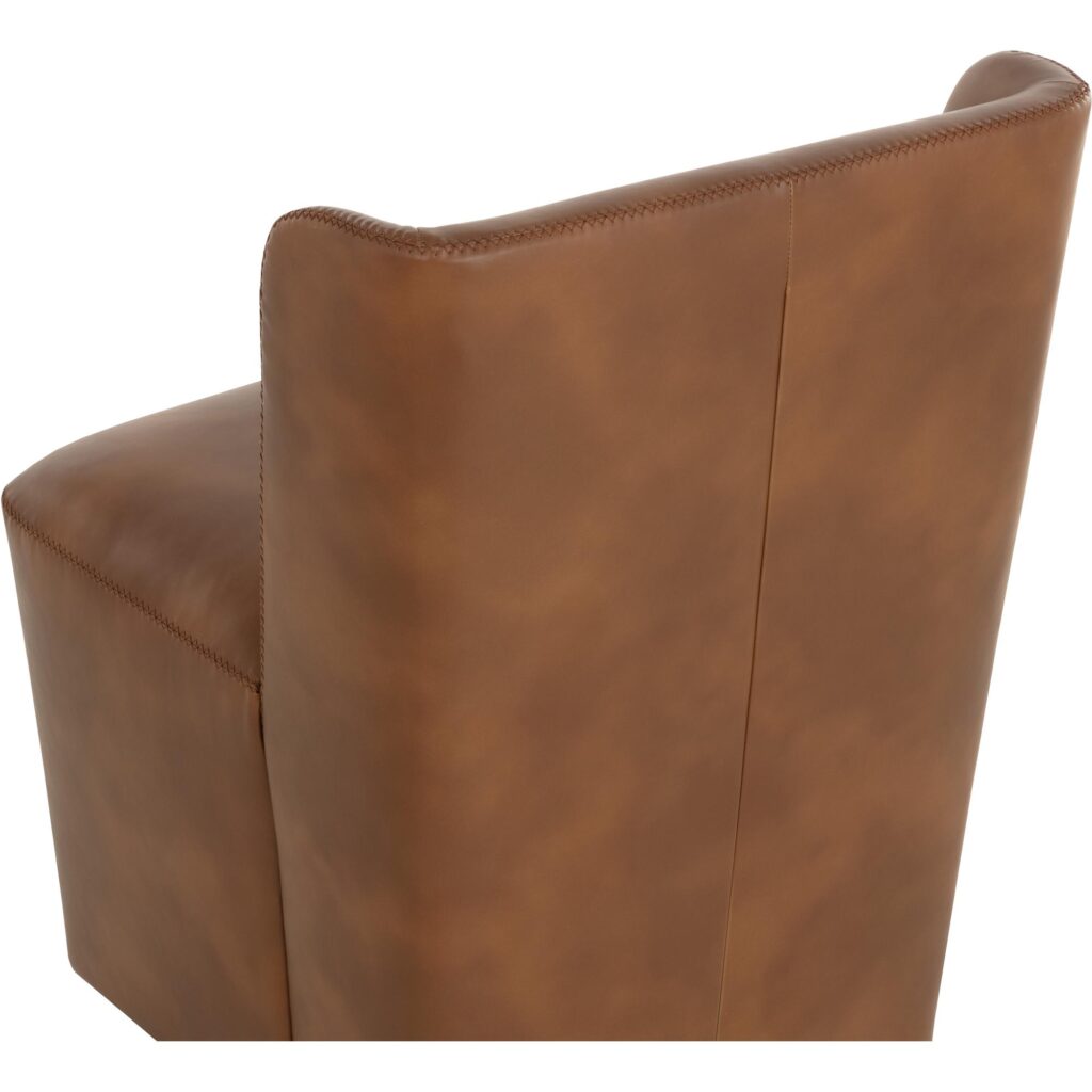 Amita Wheeled Dining Chair - Tobacco Tan - Image 8