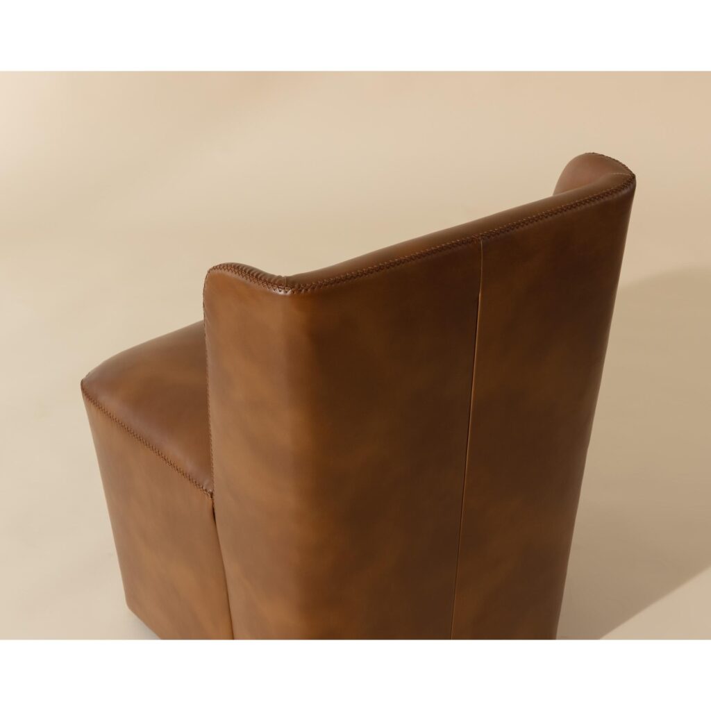 Amita Wheeled Dining Chair - Tobacco Tan - Image 3